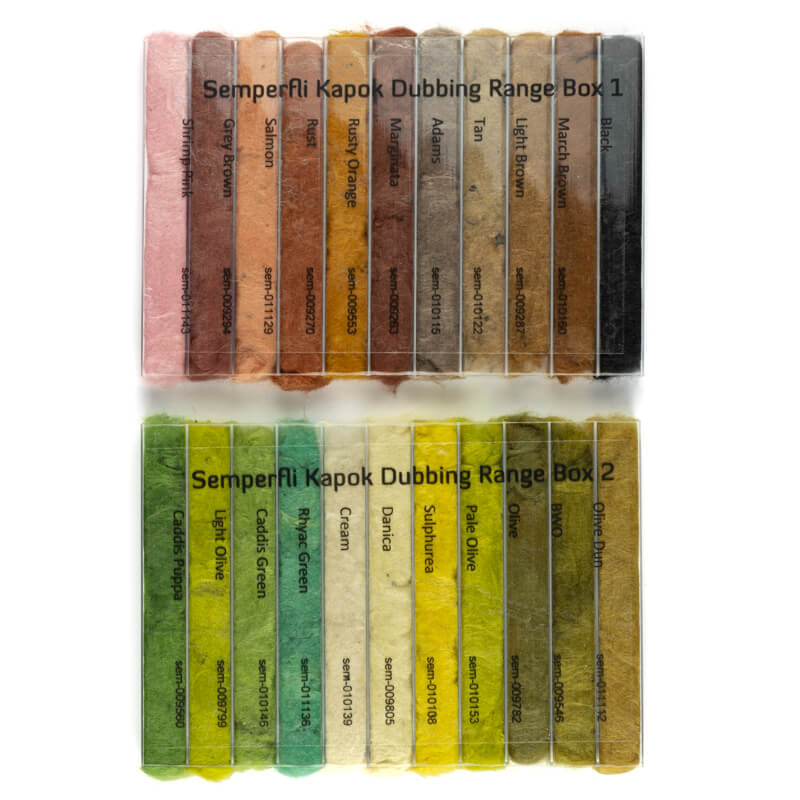 Kapok Dubbing Dry Fly Selection Dispenser