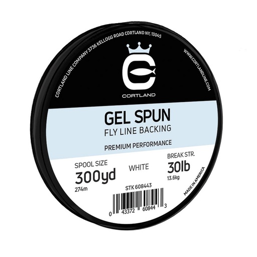 Cortland Gel Spun Backing White